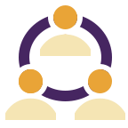 Cartoon of 3 people connected by lines